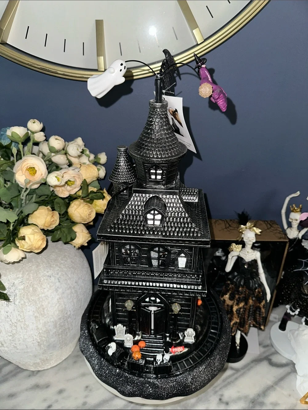 Animated Haunted train Mansion LED Halloween Decoration - Black